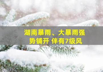 湖南暴雨、大暴雨强势铺开 伴有7级风